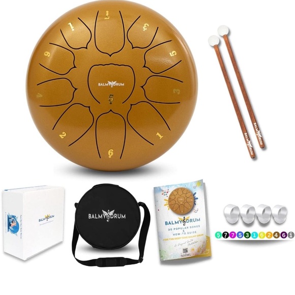 ✨ EUC. Balmy Drum. Gold Steel Tongue Drum. 10 inch - Picture 10 of 16